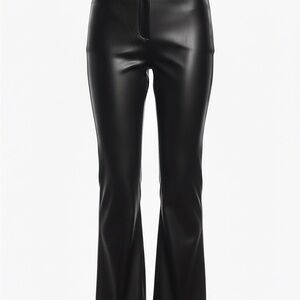 Elegant Black Flare Leather Jeans for Women